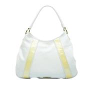 Pre-owned Leather handbags Burberry Vintage , White , Dames