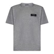 Grijze Geribbelde Crewneck T-shirts en Polos Balmain , Gray , Heren