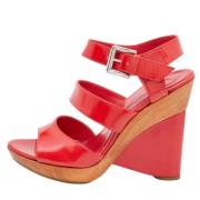 Pre-owned Leather sandals Gianvito Rossi Pre-owned , Red , Dames