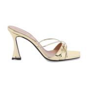 Metallic Leren Lust Muiltjes D'Accori , Yellow , Dames