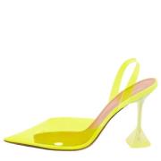 Pre-owned Fabric heels Amina Muaddi Pre-owned , Yellow , Dames