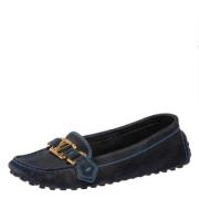 Pre-owned Suede flats Louis Vuitton Vintage , Blue , Dames