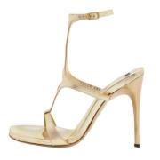 Pre-owned Leather sandals Casadei Pre-owned , Yellow , Dames