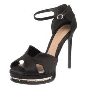 Pre-owned Satin sandals Alexander McQueen Pre-owned , Black , Dames