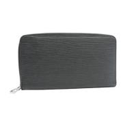 Pre-owned Leather wallets Louis Vuitton Vintage , Black , Unisex