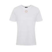 Metalen Cirkel T-Shirt Elisabetta Franchi , White , Dames