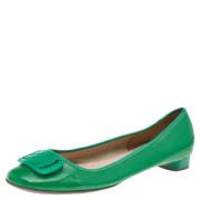 Pre-owned Leather flats Salvatore Ferragamo Pre-owned , Green , Dames