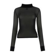 Zwarte stretch top Courrèges , Black , Dames