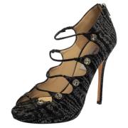 Pre-owned Fabric sandals Jimmy Choo Pre-owned , Black , Dames