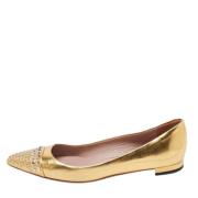 Pre-owned Leather flats Gucci Vintage , Yellow , Dames