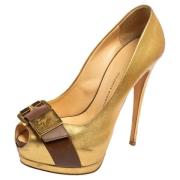 Pre-owned Leather heels Giuseppe Zanotti Pre-owned , Yellow , Dames