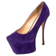 Pre-owned Suede heels Giuseppe Zanotti Pre-owned , Purple , Dames