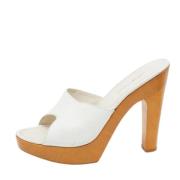 Pre-owned Leather sandals Sergio Rossi Pre-owned , White , Dames