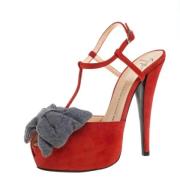 Pre-owned Suede sandals Giuseppe Zanotti Pre-owned , Orange , Dames