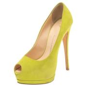 Pre-owned Suede heels Giuseppe Zanotti Pre-owned , Green , Dames