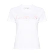 Geborduurd Logo Witte T-shirts en Polos Lanvin , White , Dames