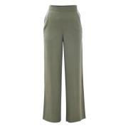 Wijde broek met glanzende details op de zakken Kocca , Green , Dames