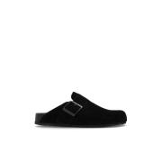 Suède slides voor zondag Balenciaga , Black , Dames