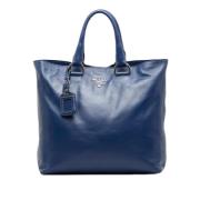 Pre-owned Leather handbags Prada Vintage , Blue , Dames