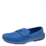 Pre-owned Leather flats Prada Vintage , Blue , Dames