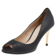 Pre-owned Leather heels Versace Pre-owned , Black , Dames