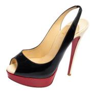 Pre-owned Leather sandals Christian Louboutin Pre-owned , Black , Dame...