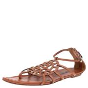Pre-owned Leather sandals Ralph Lauren Pre-owned , Brown , Dames