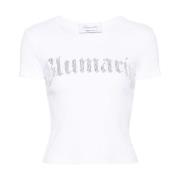 Ottico Cropped T-Shirt Blumarine , White , Dames