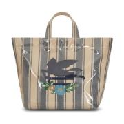 Gerecyclede Leren Streep Print Tas Etro , Multicolor , Heren