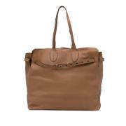 Pre-owned Leather handbags Burberry Vintage , Brown , Dames