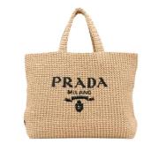Pre-owned Raffia prada-bags Prada Vintage , Beige , Dames