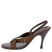 Pre-owned Leather sandals Louis Vuitton Vintage , Brown , Dames