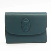 Pre-owned Leather wallets Cartier Vintage , Green , Dames