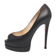 Pre-owned Leather heels Christian Louboutin Pre-owned , Black , Dames