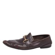 Pre-owned Leather flats Gucci Vintage , Brown , Dames