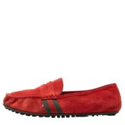 Pre-owned Suede flats Gucci Vintage , Red , Dames