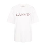 Roze T-shirts en Polos met Logo Patches Lanvin , Pink , Dames