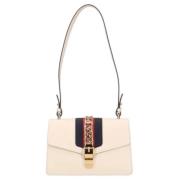 Beige Leren Gucci Sylvie Tas Gucci Vintage , Beige , Dames