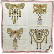 Pre-owned Silk scarves Cartier Vintage , White , Dames