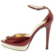 Pre-owned Leather sandals Gucci Vintage , Red , Dames