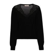 Nero Sweater Twinset , Black , Dames