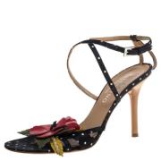 Pre-owned Satin sandals Valentino Vintage , Black , Dames