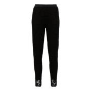 Zwarte Kant Leggings Twinset , Black , Dames