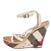 Pre-owned Leather sandals Burberry Vintage , White , Dames
