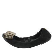 Pre-owned Suede flats Louis Vuitton Vintage , Black , Dames