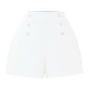 Trendy Shorts met Decoratieve Knopen Kocca , White , Dames