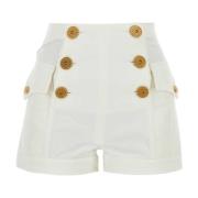 Witte denim shorts Balmain , White , Dames