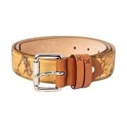 Beige Bedrukte Leren Riem met Gespsluiting Alviero Martini 1a Classe ,...