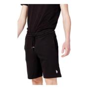 Zwarte katoenen shorts voor heren U.s. Polo Assn. , Black , Heren