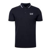 Blauwe Korte Mouw Klassieke Kraag Polo Emporio Armani EA7 , Blue , Her...